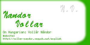 nandor vollar business card
