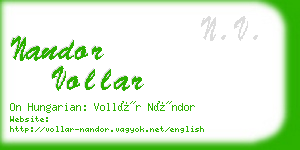 nandor vollar business card